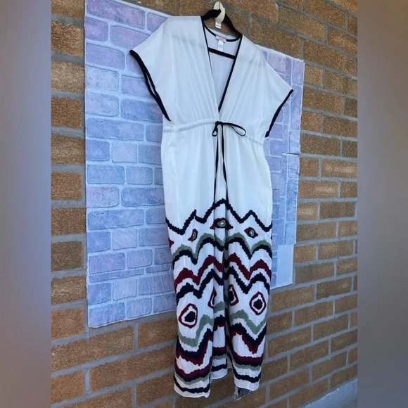 ERES Cigale Drawstring Embroidered Midi Dress s/m - Picture 7 of 16